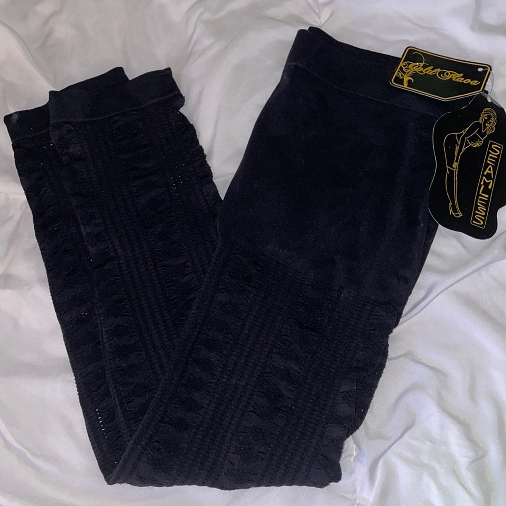 Gold Flava Black Lacey Leggings Size 18/20 plus
